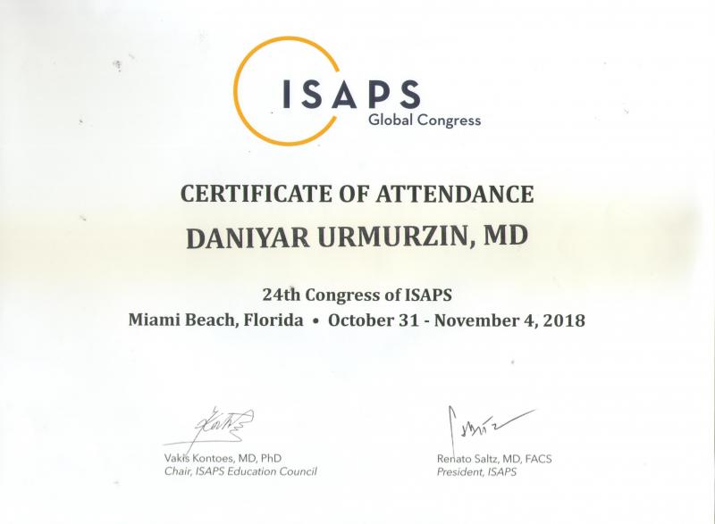 24-th Congress of ISAPS. Florida, 2018.