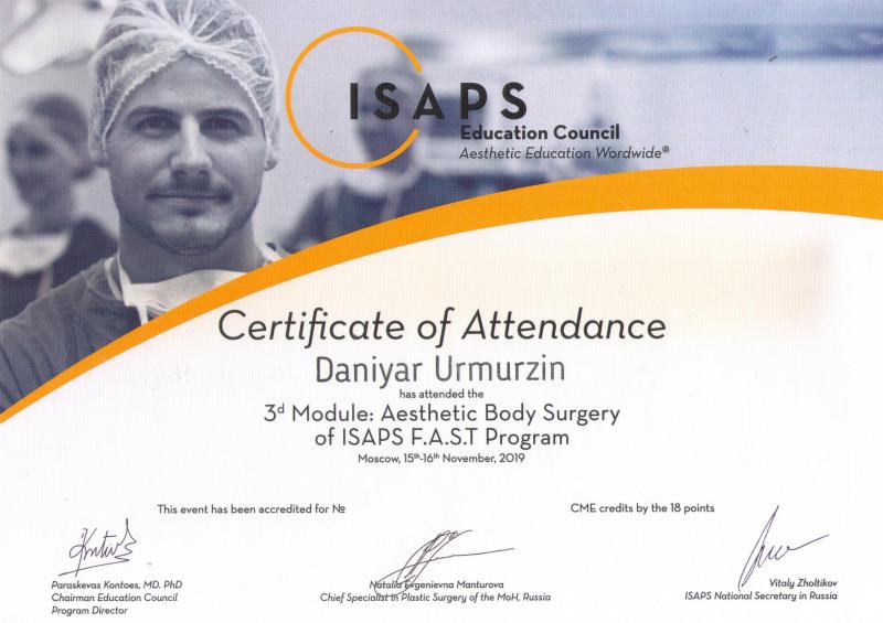 ISAPS. 3-d module: Aesthetic Body Surgery. 2019