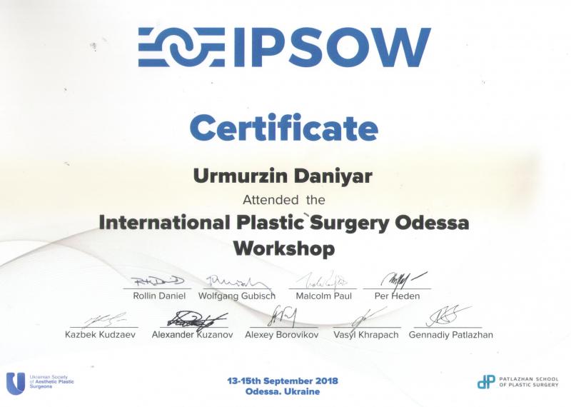 International Plastic Surgery Odessa Workshop. Odessa, 2018.